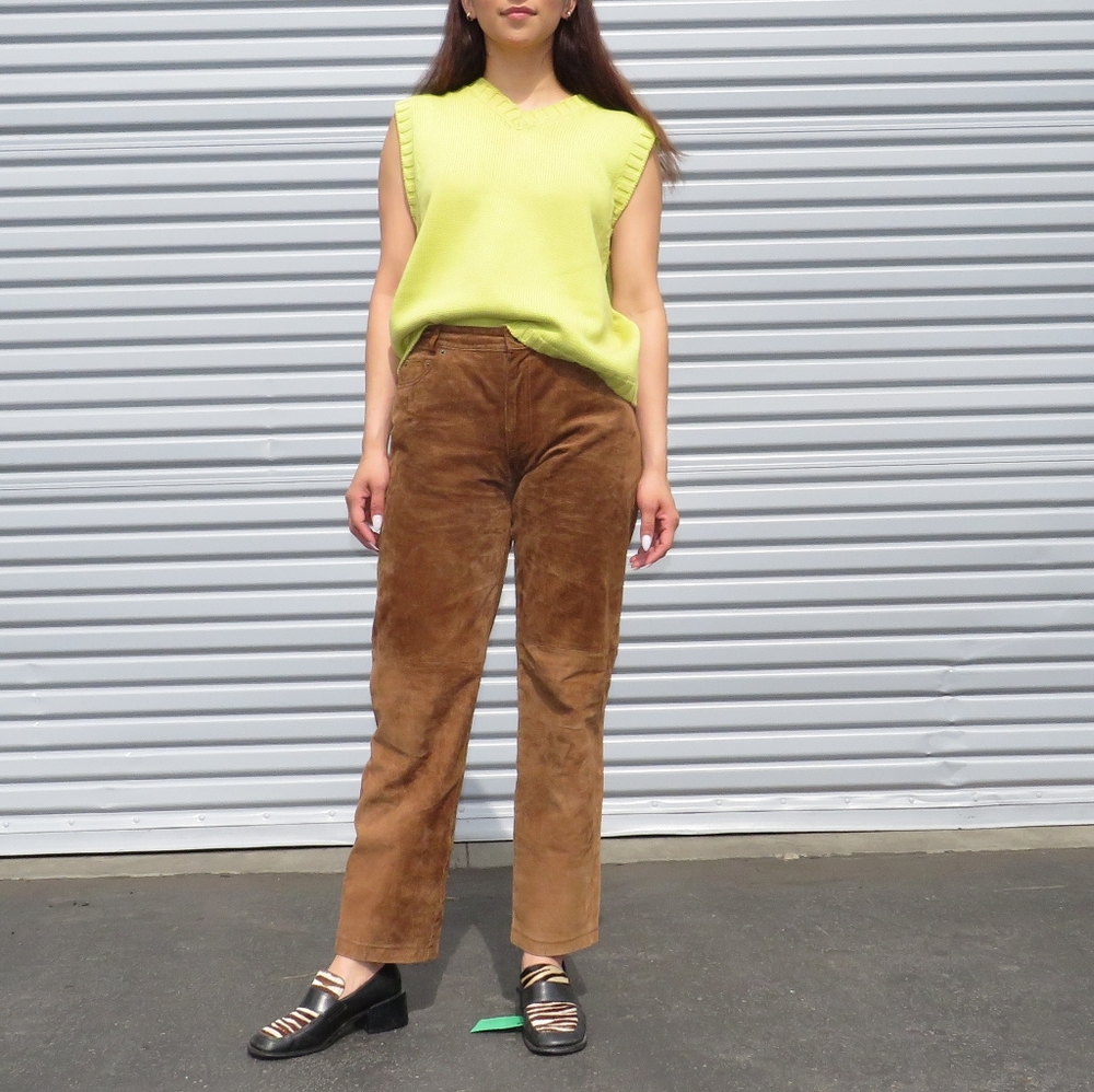 Bagatelle Tan Leather Pants
Straight leg